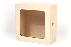 Graine Creative boîte fenêtre bois déco 21x21x10 cm bois naturel