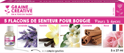 Graine Creative coffret parfums bougies fleurs et herbes 5x27 ml DIY
