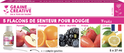 Graine Creative coffret parfums pour bougies 5x27 ml senteurs fruitées