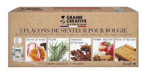 Graine Creative GC Kaarsen Geurstof Set 5x27 ml Kerst