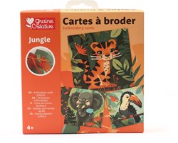 Graine Creative kit cartes à broder - Jouet créatif animaux de la jungle