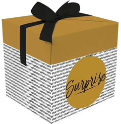 Graine Creative boîte cadeau carton 15x15x15 cm or noir luxe