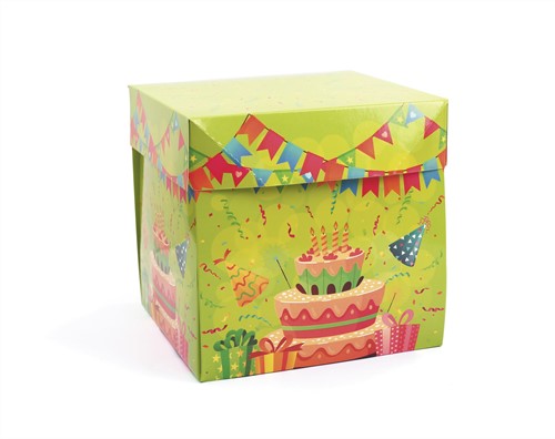 Graine Creative GC Kartonnen Geschenkdoos 15x15x15 cm Verjaardag