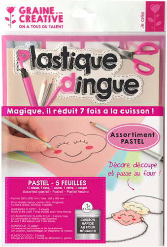 Graine Creative GC Krimpfolie A4 Pastel 5 vel