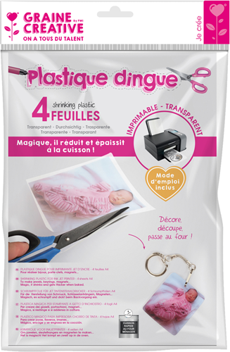 Graine Creative GC Krimpfolie Printbaar A4 Transparant 4 vel
