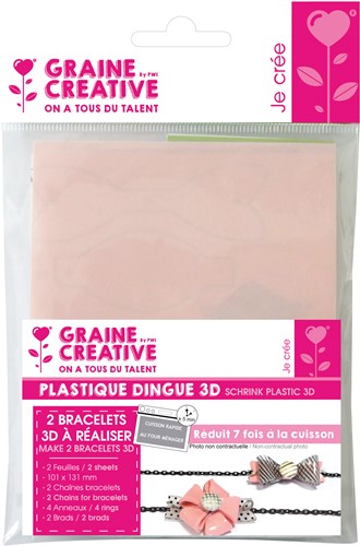 Graine Creative GC Krimpfolie Set 3D Armbanden Roze Transparant