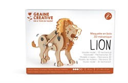 Graine Creative modèle lion en bois mécanique 3D set de construction jouet