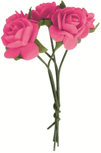 Graine Creative GC Papieren Mini Rozen 6 mm 10 stuks Roze