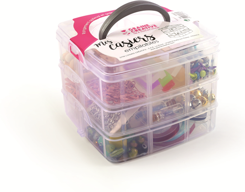 Graine Creative GC Plastic Opbergtoren 3-laags 15x15x13 cm