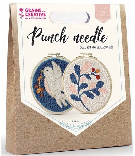 Graine Creative GC Punch Needle Kit Duo Vogel met Bloem