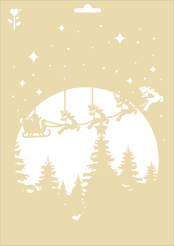 Graine Creative GC Sjabloon A4 Kerst Slee Maan