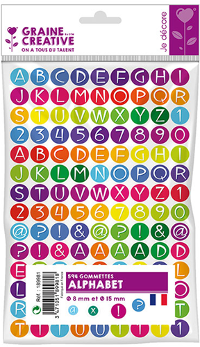 Graine Creative GC Stickers Alfabet 594 Stuks