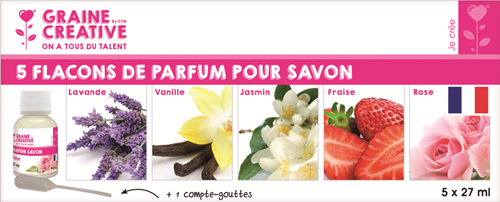 Graine Creative coffret huiles parfumées savon fleurs et herbes 5x27 ml