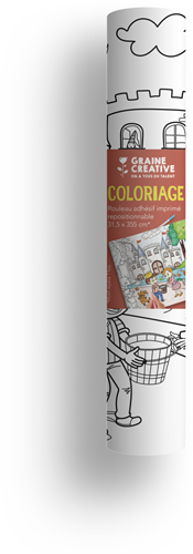 Graine Creative GC Zelfklevende Poster Kleurplaat Rol 31,5x355 cm