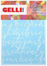 Gelli Arts pochoir jouet - Script Stencil 12,7x17,8cm durable
