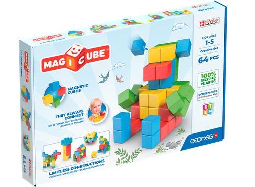 Geomag magnetisch bouwspel Magicube Creative Set 64-delig kleurrijk