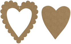 Gomille cadre duo en MDF en forme de cœur 20x22 cm décoration