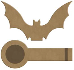 Gomille bougeoir chauve-souris MDF décoration DIY 15x15 cm Halloween