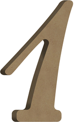 Gomille chiffre 1 en MDF figurine à décorer 6x10 cm matériel créatif