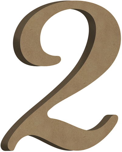 Gomille chiffre 2 en MDF figurine décorative 8x10 cm loisirs créatifs