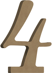 Gomille chiffre 4 en MDF jouet créatif 7x10 cm