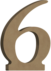 Gomille chiffre 6 en MDF matériel de décoration 7x10 cm