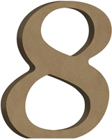 Gomille MDF cijfer 8 knutseldecoratie 8x10 cm speelgoed