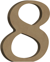 Gomille décoration chiffre 8 en MDF 8x10 cm jouet
