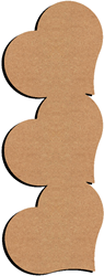 Gomille cœurs en MDF décoration créative 53x19 cm multicolore