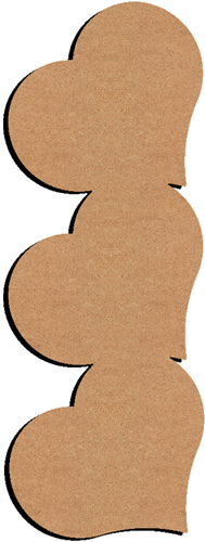 Gomille Gomille MDF Drie Harten 53x19 cm