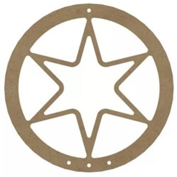 Gomille attrape-rêves étoile MDF avec anneau - décoration créative