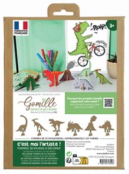 Gomille Coffret dinosaures créatifs - Figurines MDF à décorer