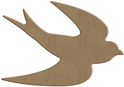 Gomille MDF figuren zwaluwen knutselset 3 stuks 15 cm decoratie