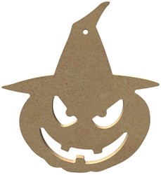 Gomille MDF figuur pompoen heks knutseldecoratie 14x12 cm Halloween