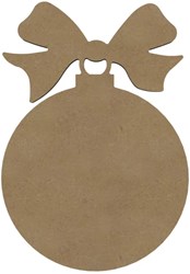 Gomille MDF figuur kerstbal met strik 26 cm decoratie