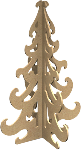 Gomille Gomille MDF Figuur 3D Kerstboom 60 cm