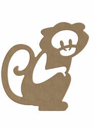 Gomille MDF figuur aapje - creatieve decoratie knutsel speelgoed 21 cm