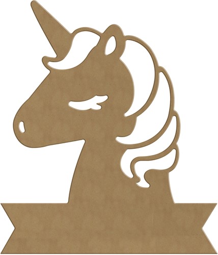 Gomille Gomille MDF Figuur Banner Unicorn 25x29 cm