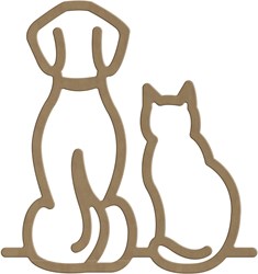 Gomille MDF figuur hond en kat knutseldecoratie 26x27,6 cm