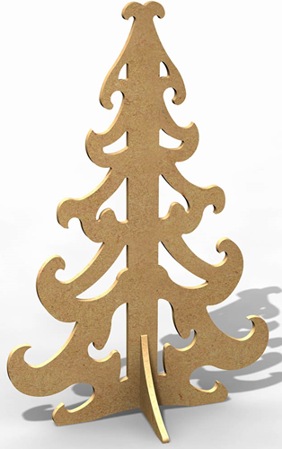 Gomille Gomille MDF Figuur Kerstboom 3D Open 38 cm