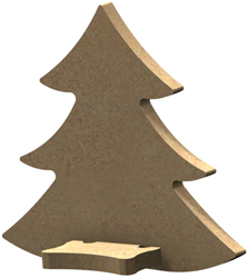 Gomille MDF figuur kerstboom knutselset 10 cm 4 stuks decoratie