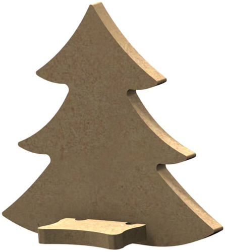Gomille Gomille MDF Figuur Kerstboom Staan 10 cm 4 stuks