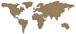 Gomille figure MDF carte du monde 57 cm décoration créative