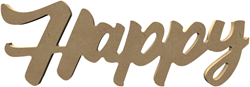 Gomille MDF decoratief woord Happy 39x13 cm knutselplezier