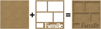 Gomille cadre photo famille MDF 40x40 cm décoration créative