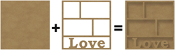 Gomille cadre MDF Love 30x30 cm cadre photo décoratif