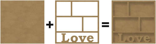 Gomille Gomille MDF Kader Love 30x30 cm