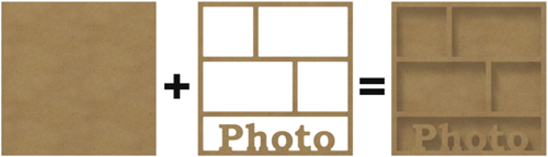 Gomille cadre photo MDF 30x30 cm cadre créatif décoration