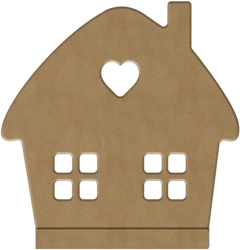 Gomille Gomille MDF Kandelaar 12x12 cm Huisje
