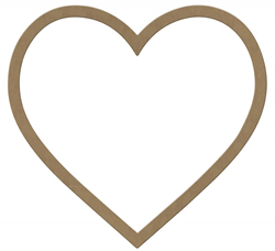 Gomille cadre cœur MDF décoration créative 37x34 cm pour loisirs créatifs